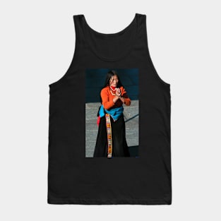 Pilgrim, Jokhang Monastery, Lhasa, Tibet. Tank Top